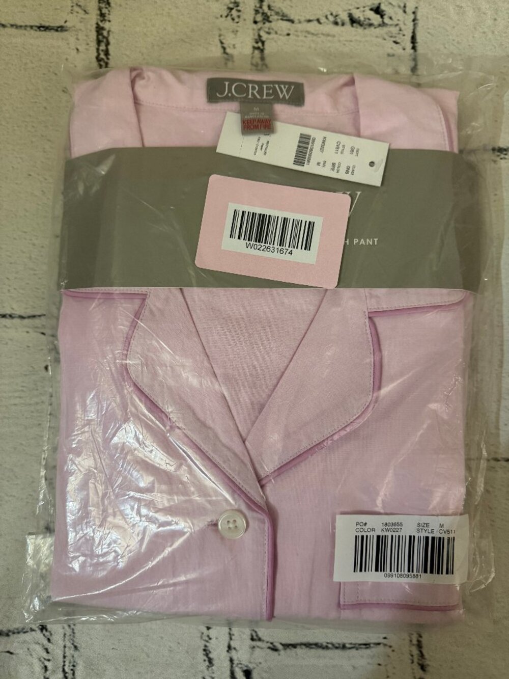 J. Crew Classic Pajama pant set in end-on-end cotton M - Picture 6 of 8